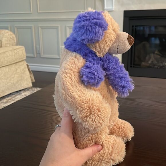 BEVERLY HILLS TEDDY BEAR COMPANY 12" Beige/Purple Plush Stuffed BEAR #13000 - Picture 2 of 7